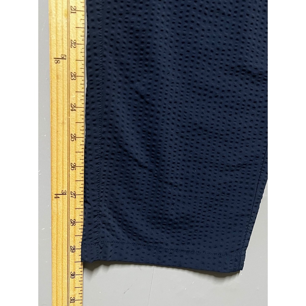 Lululemon Lab Mens Navy Blue Textured Seersucker Elastic Waist Pants Size L - Picture 9 of 9